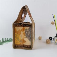 Antique round bamboo basket with bottom and top for rice dumplings, moon cakes, gift packaging, eggs, fruits and cakes