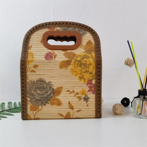 Antique round bamboo basket with bottom and top for rice dumplings, moon cakes, gift packaging, eggs, fruits and cakes