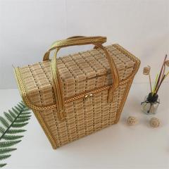 Bamboo New Year Bamboo Basket Gift Box Pastoral Style Egg Basket Bamboo Gift Box Factory Direct Sales Available