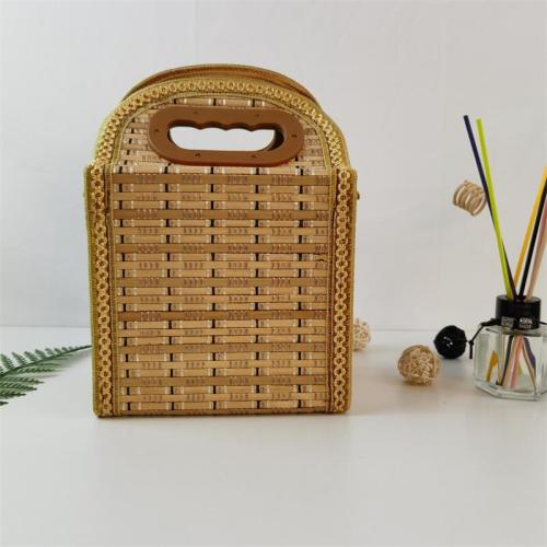 Wholesale hand-woven square bamboo basket Mid-Autumn moon cake hairy crab gift bamboo basket for rice dumplings basket