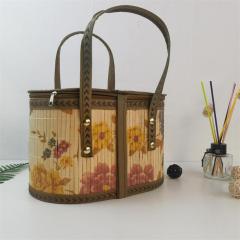 Factory direct sale bamboo woven bamboo basket portable rice dumpling packaging basket Dragon Boat Festival gift size can be customized