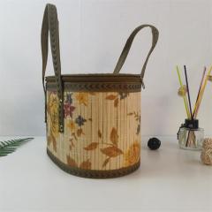 Factory direct sale bamboo woven bamboo basket portable rice dumpling packaging basket Dragon Boat Festival gift size can be customized