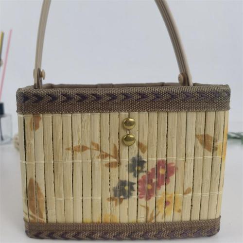 Bamboo woven hand-held bamboo basket hairy crab gift packaging Zongzi mooncake fruit basket souvenir gift box can be customized