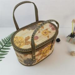 Factory direct sale bamboo woven bamboo basket portable rice dumpling packaging basket Dragon Boat Festival gift size can be customized