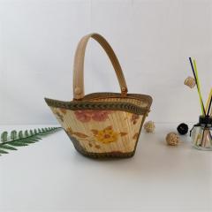 Bamboo basket hand basket Zongzi moon cake sausage bacon egg packaging basket factory direct sales can be customized size