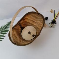 Bamboo basket hand basket Zongzi moon cake sausage bacon egg packaging basket factory direct sales can be customized size