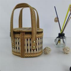 Factory direct supply folding bamboo basket Zongzi packaging basket hairy crab bamboo basket bamboo basket bamboo basket spot color can be customized