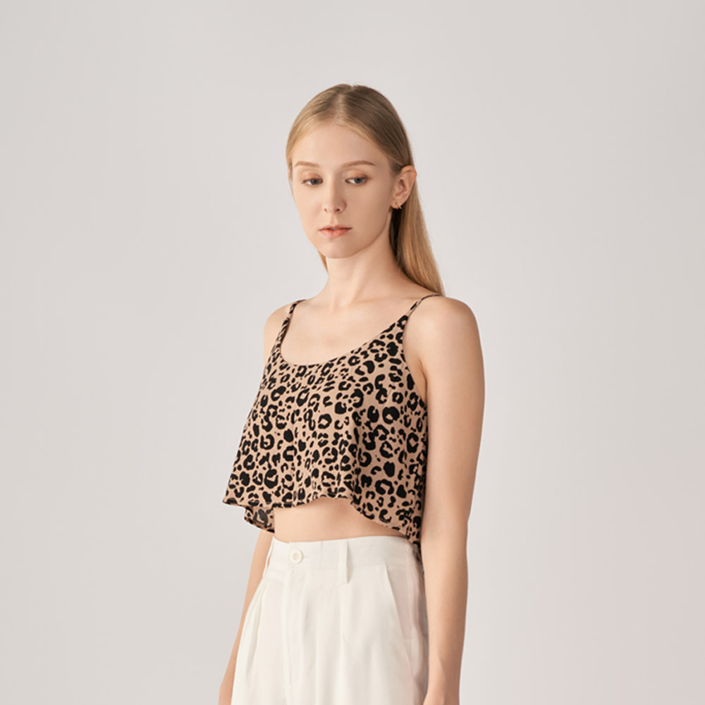 CHEETA PRINT SCOOP NECK CAMI