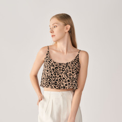 CHEETA PRINT SCOOP NECK CAMI