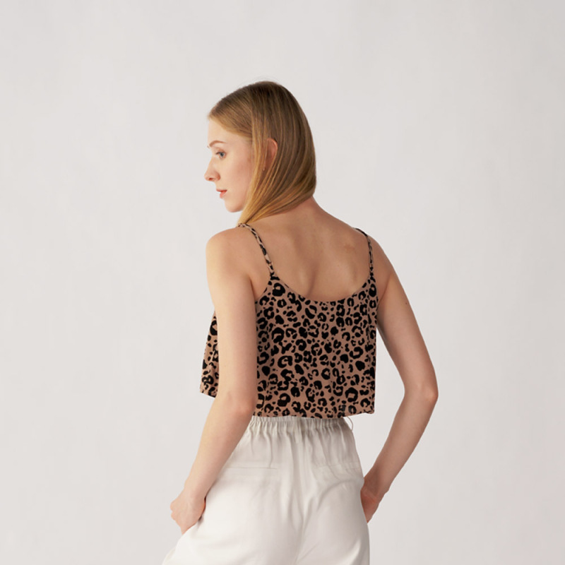 CHEETA PRINT SCOOP NECK CAMI
