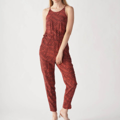 GEO PRINT HALTERNECK JUMPSUIT