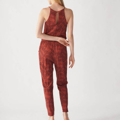 GEO PRINT HALTERNECK JUMPSUIT
