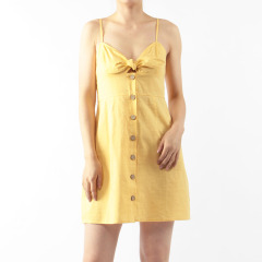 TIE FRONT BUTTON THROUGH MINI DRESS