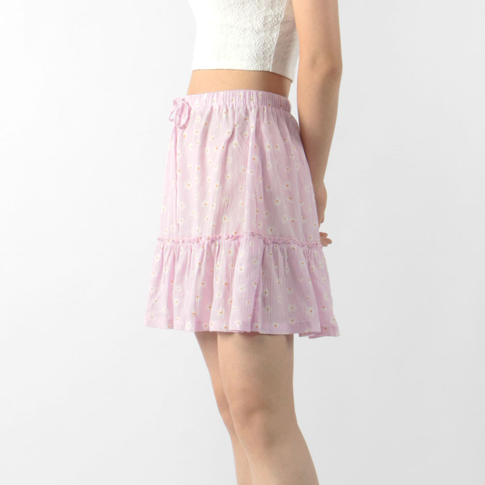 DAISY PRINT TIERED MINI SKIRT