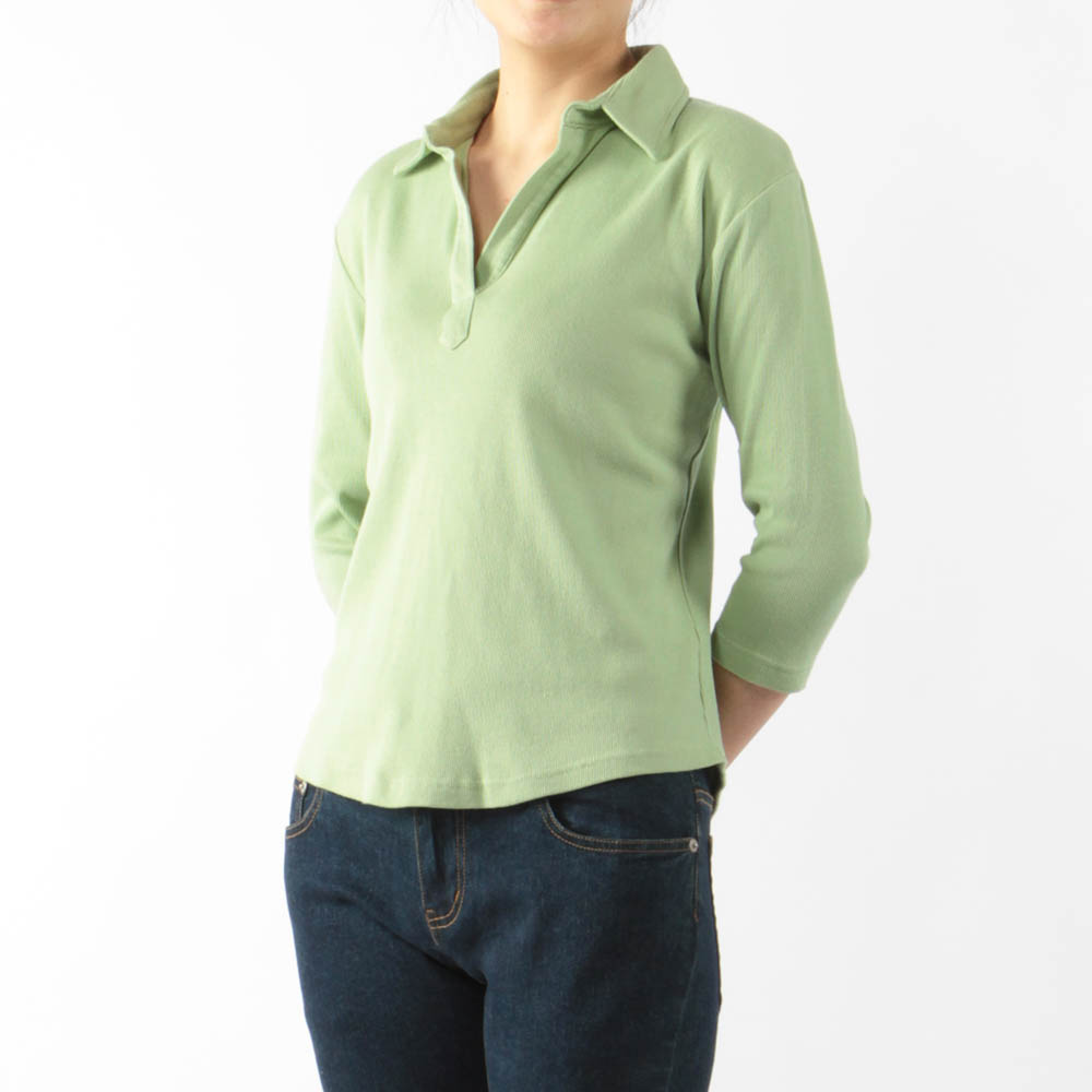 GREEN RIB POLO SHIRT