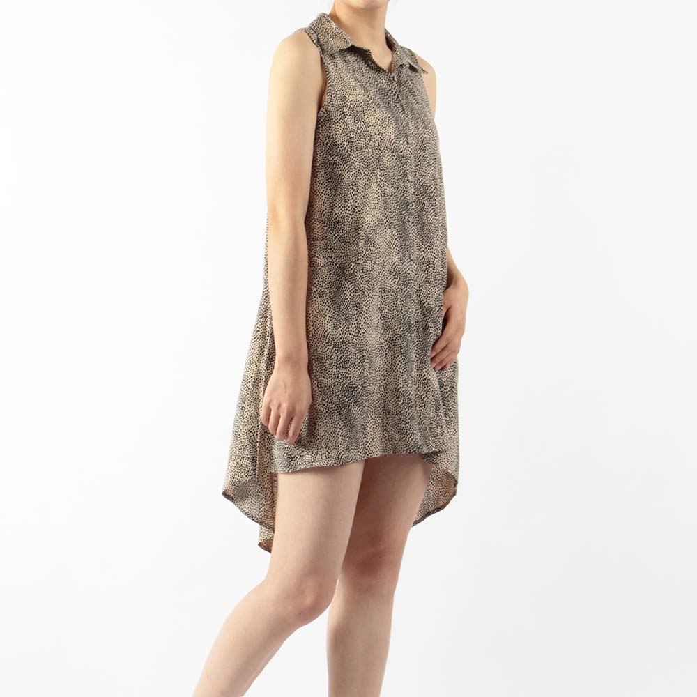 SLEEVELESS SHIRT LEOPARD DRESS