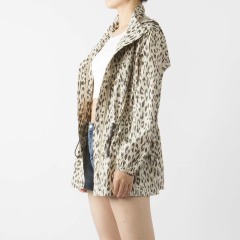 LEOPARD PRINT HOODED ANORAK