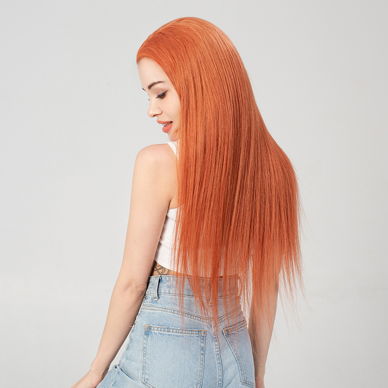 150% 180% 220% Density Orange 100% Human Hair HD Lace Frontal Wig