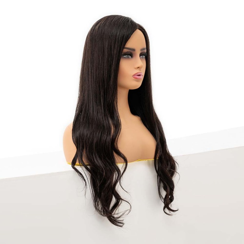 Wholesale Natural Black 150% Density Glueless Lace Front wig for Women