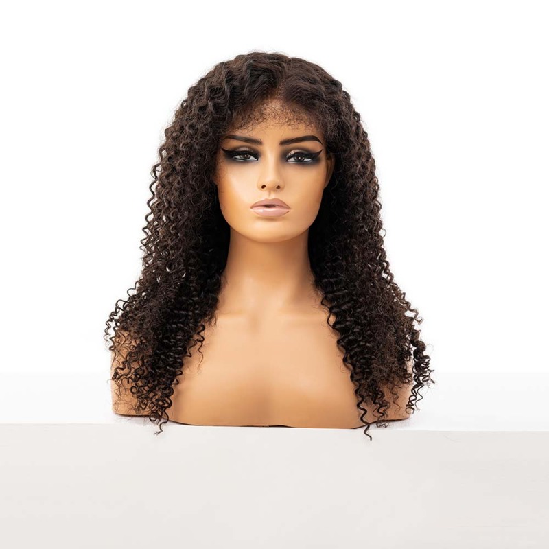 Wholesale Natural Black Curly 180% Density 13x6 Hd Lace Front Wigs for Women