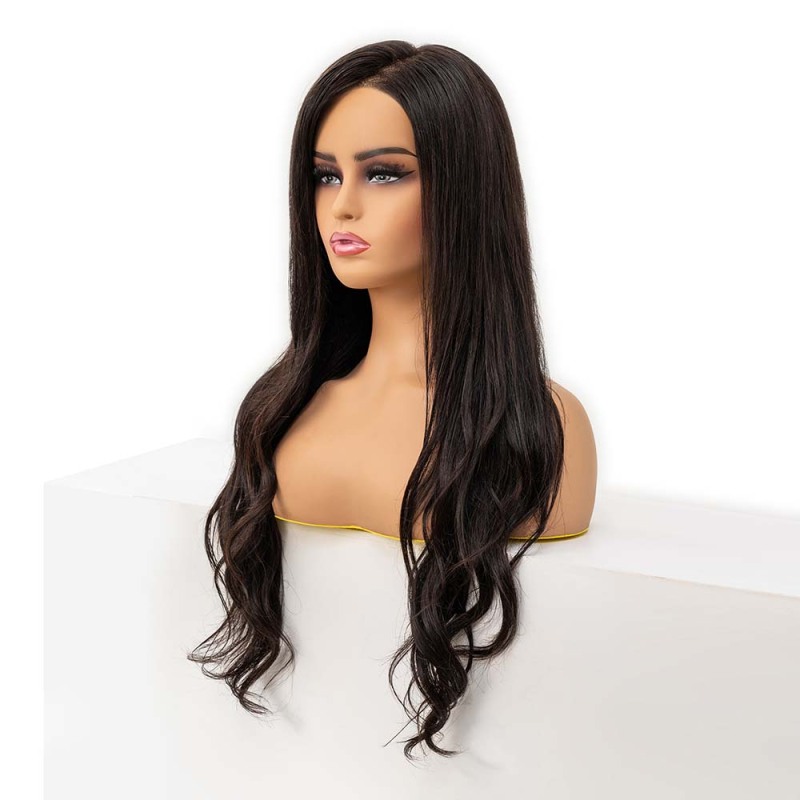 Wholesale Natural Black 150% Density Glueless Lace Front wig for Women