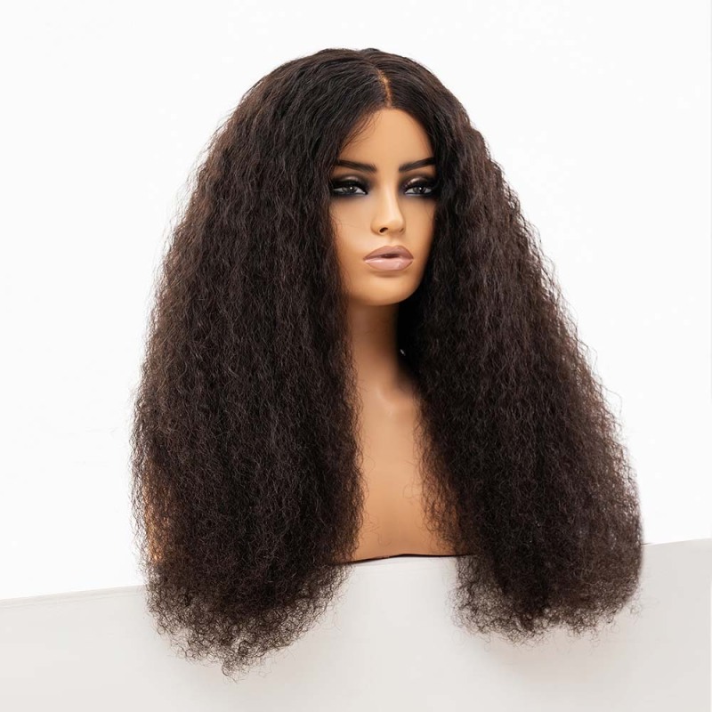 Wholesale Kinky Curly 180% Density Natural Black Hd Lace Front Wigs for Women