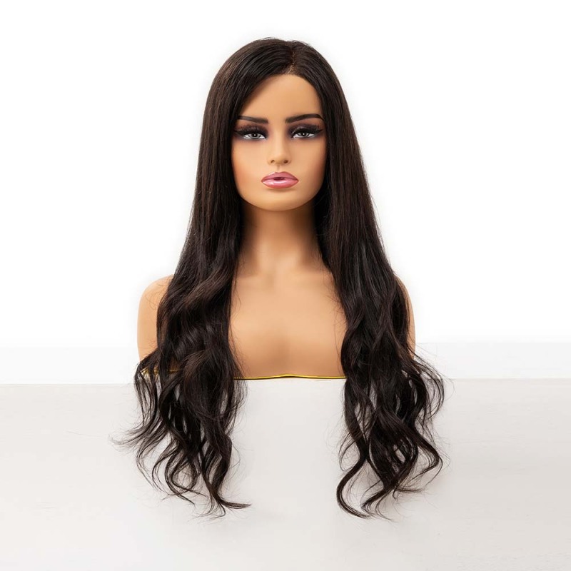 Wholesale Natural Black 150% Density Glueless Lace Front wig for Women