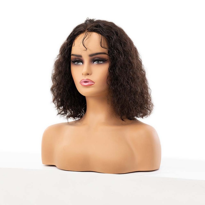 Wholesale Curly Natural Black Glueless 5x5 Hd Lace Closure Wig for Women