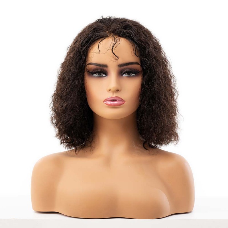Wholesale Curly Natural Black Glueless 5x5 Hd Lace Closure Wig for Women