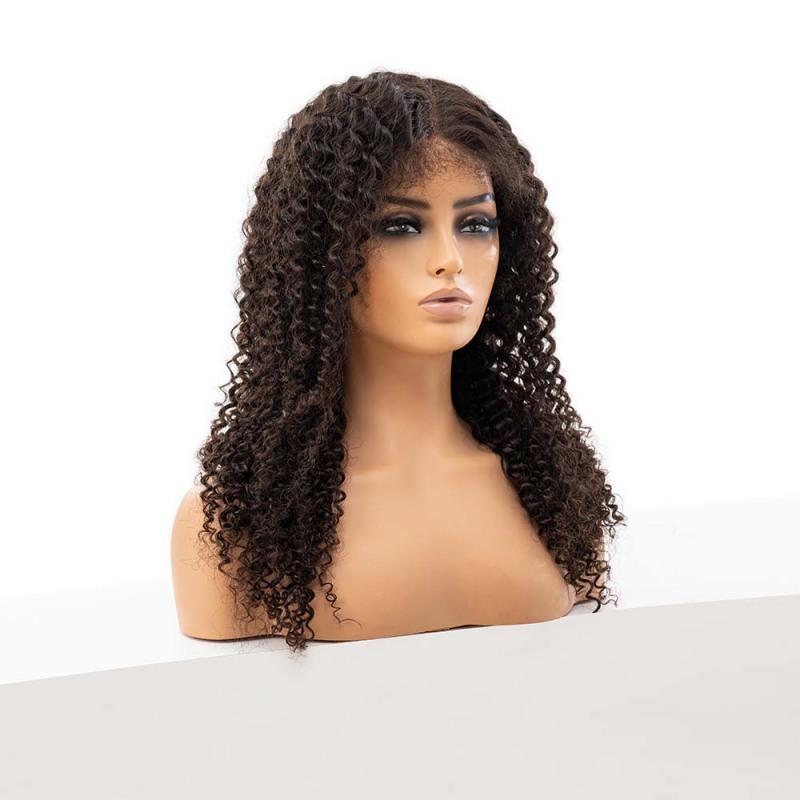 Wholesale Natural Black Curly 180% Density 13x6 Hd Lace Front Wigs for Women