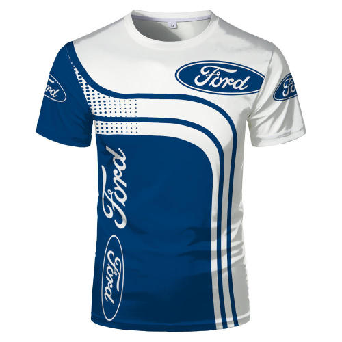 3D digital all over sublimation printing T-shirt men's breathable short-sleeved car logo T-shirt 4S shop overalls