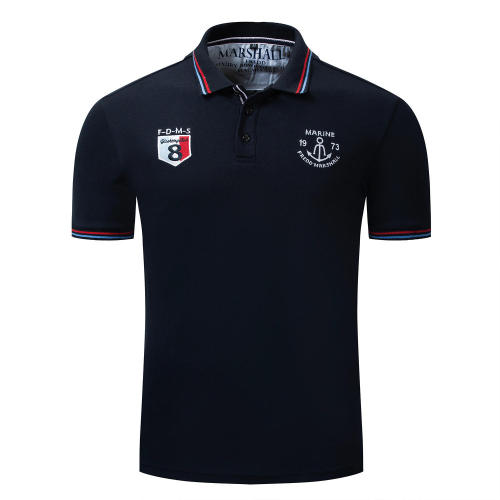 Short sleeve men polo shirt comfortable Men Sports Polo Shirt Cotton customized applique logo embroidery