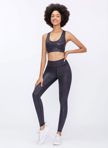 Hot-selling Explosive three-dimensional embossed high-waisted belly yoga clothes peach hip crocodile pattern yoga pants
