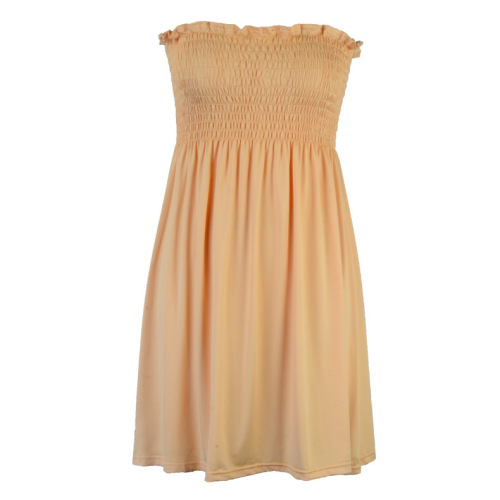 Beach skirt summer new sexy wrapped chest European and American foreign trade summer holiday style dress solid color dress