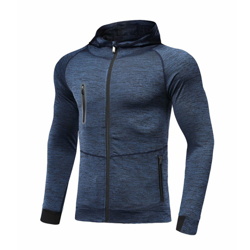 Sports casual jacket men's hooded gym hoodie spring and summer running tights fitness clothes