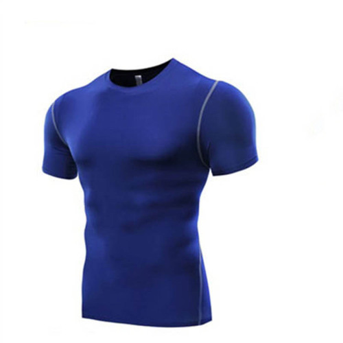 Sports short sleeve men's quick-drying T-shirt stretch tights PRO football basketball training bottom clothes running fitness T
