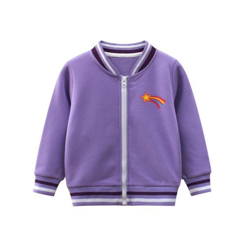 2022 autumn new trend Kids Casual Jacket Girls fleece baseball Coats Little Girls Outerwear children's zipper jacket