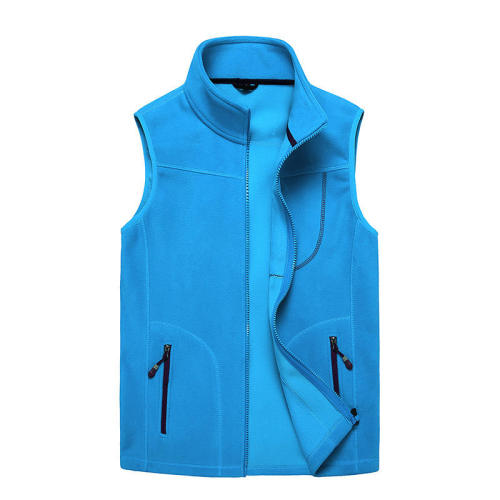 Customized Anti-pilling Polar Fleece Vest warm waistcoat winter zipper up vest plain color fleece jacket can customized logo
