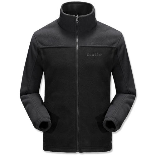 Customized anti-Pilling polar fleece men jacket wholesale Men Long Sleeve Winter outdoor clothing contrast color plus size coat