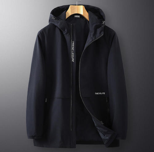 Custom men's hooded jacket pullover outdoor waterproof jacket polyester windbreaker