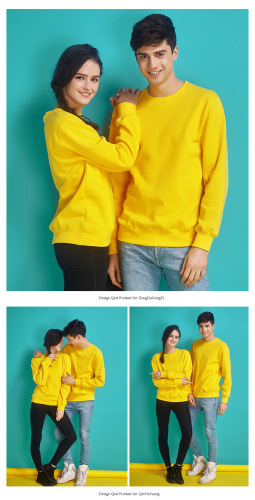 Unisex Round Neck Sweater Long-sleeved Solid Color Blank Sweatshirt Custom Advertising Pullover Shirt
