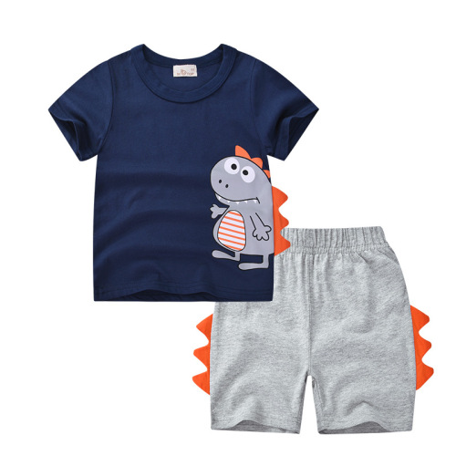 Summer Wholesale Children Kids Clothes Short Sleeve Sports Suit Girls Boys Summer T shirt and Shorts 2pcs set