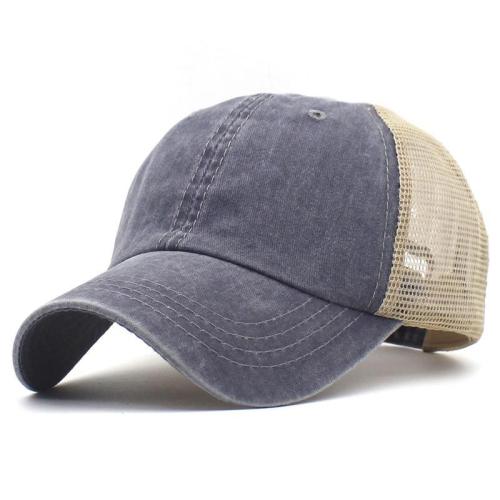 Summer mesh hat Retro solid color cotton stitching baseball cap Fashion cap