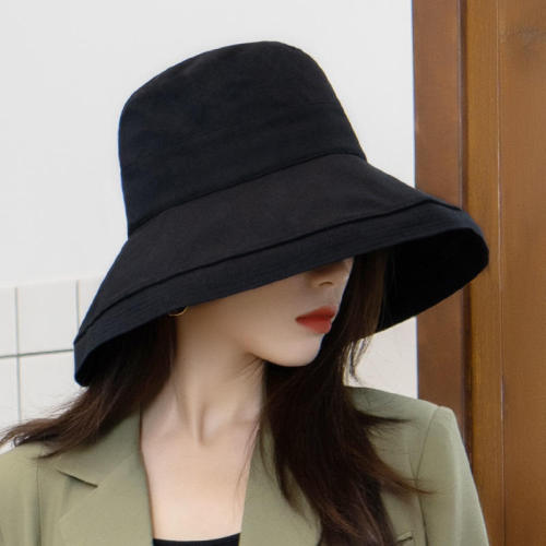 Big edge foldable lady bucket beach hat spring summer and autumn fisherman hat female fashion multiple color sun protection hat