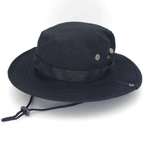Hotsale Solid Color Flap Outdoor Bucket Fishing hat Leisure Jungle Mountain Climbing Camping Cap Military Boonie and Combat Hat