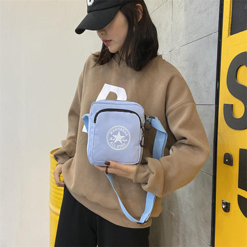 New fashion canvas bag casual one-shoulder messenger bag beer event promotion gift bag student sports mobile phone coin purse