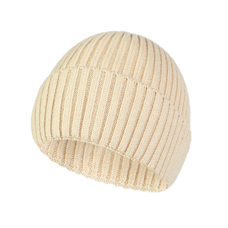 Men and Women Unisex Winter Beanie Woolen Cap Korean Version of Core-Spun Yarn Hat Multiple Colors Option Customized Logo