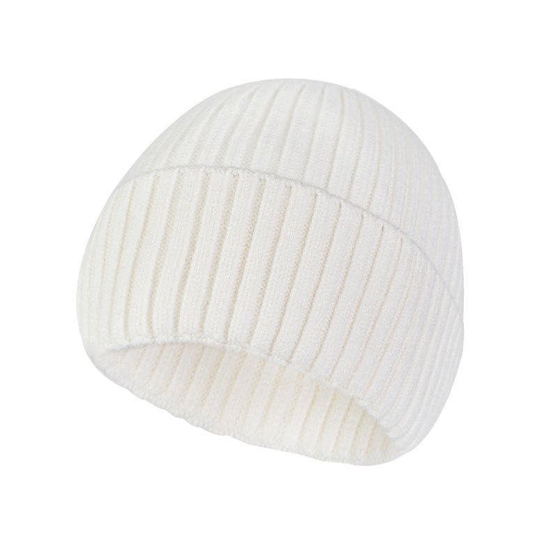 Men and Women Unisex Winter Beanie Woolen Cap Korean Version of Core-Spun Yarn Hat Multiple Colors Option Customized Logo
