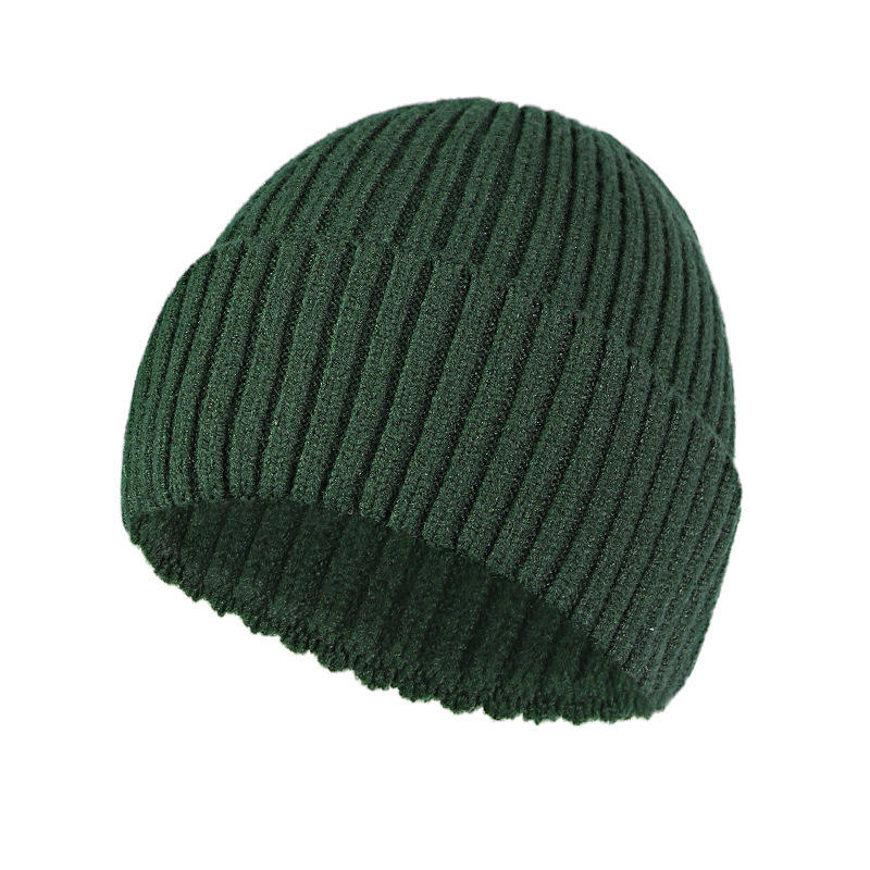 Men and Women Unisex Winter Beanie Woolen Cap Korean Version of Core-Spun Yarn Hat Multiple Colors Option Customized Logo