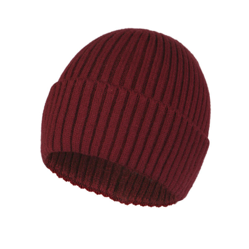Men and Women Unisex Winter Beanie Woolen Cap Korean Version of Core-Spun Yarn Hat Multiple Colors Option Customized Logo